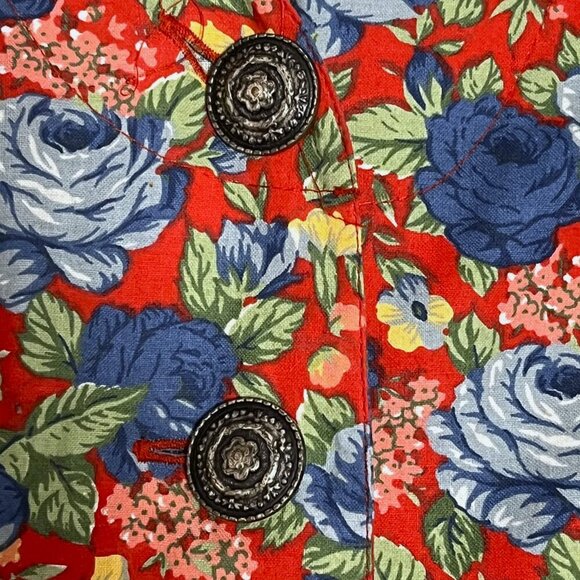 Vintage 90s dress floral print prairie, romantic cottagecore, granny 100% cotton - Picture 3 of 15